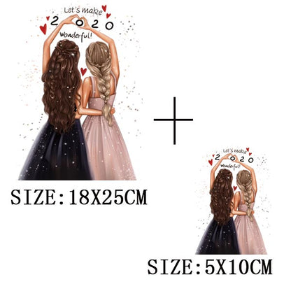 Fashion Lady Thermo Transfer Sticker On Clothes Vogue Girl Iron On Patches For Clothing DIY Washable T-shirt Clothes Sticker Set - NATASHAHS