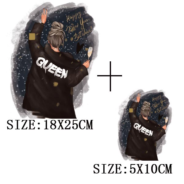 Fashion Lady Thermo Transfer Sticker On Clothes Vogue Girl Iron On Patches For Clothing DIY Washable T-shirt Clothes Sticker Set - NATASHAHS