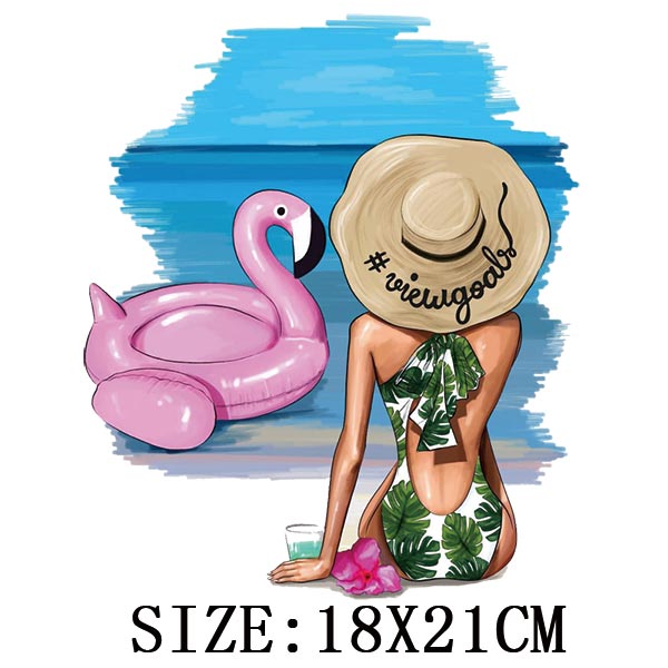 Fashion Lady Thermo Transfer Sticker On Clothes Vogue Girl Iron On Patches For Clothing DIY Washable T-shirt Clothes Sticker Set - NATASHAHS