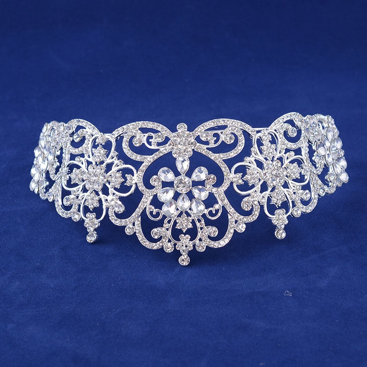 Luxury Crystal Rhinestones Royal Princess Bridal Tiaras Crown Rhinestone Pageant Crowns Bride Headbands Wedding Hair Accessories - NATASHAHS