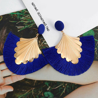 Fashion Bohemian Big Tassel Dangle Drop Earrings for Women Statement Wedding Red Fringe Female Earrings - NATASHAHS