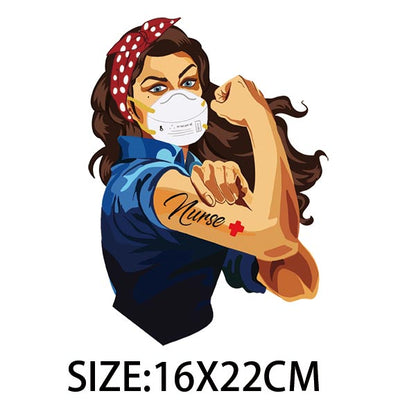 Iron On Patches for Clothing Fashion Girl Thermal Sticker On Clothes DIY A-level Washable Beauty Girl Patches Clothes Appliqued - NATASHAHS