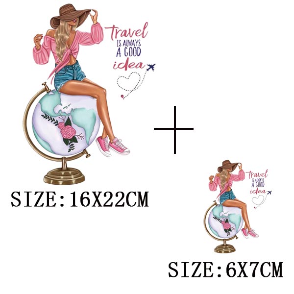 Iron On Patches for Clothing Fashion Girl Thermal Sticker On Clothes DIY A-level Washable Beauty Girl Patches Clothes Appliqued - NATASHAHS