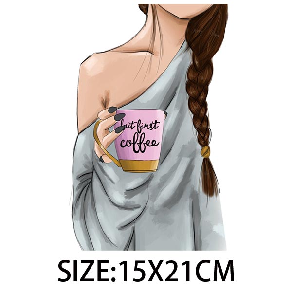 Iron On Patches for Clothing Fashion Girl Thermal Sticker On Clothes DIY A-level Washable Beauty Girl Patches Clothes Appliqued - NATASHAHS