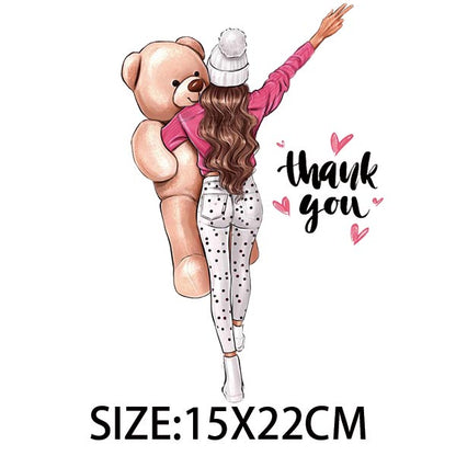 Iron On Patches for Clothing Fashion Girl Thermal Sticker On Clothes DIY A-level Washable Beauty Girl Patches Clothes Appliqued - NATASHAHS