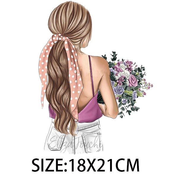 Iron On Patches for Clothing Fashion Girl Thermal Sticker On Clothes DIY A-level Washable Beauty Girl Patches Clothes Appliqued - NATASHAHS