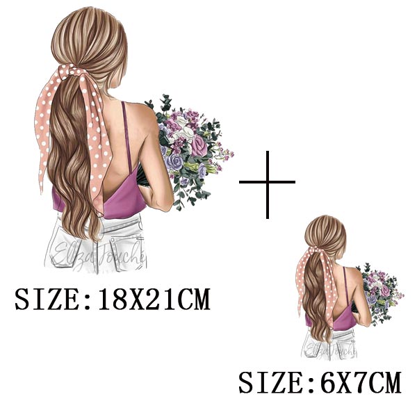 Iron On Patches for Clothing Fashion Girl Thermal Sticker On Clothes DIY A-level Washable Beauty Girl Patches Clothes Appliqued - NATASHAHS