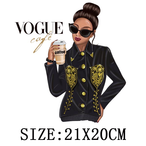 Iron On Patches for Clothing Fashion Girl Thermal Sticker On Clothes DIY A-level Washable Beauty Girl Patches Clothes Appliqued - NATASHAHS