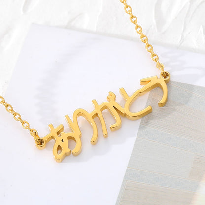 Custom Japanese Katakana Name Necklace Personalized Korean Hebrew Arabic Hindi Pendant Necklace Any Language Can Be Made - NATASHAHS