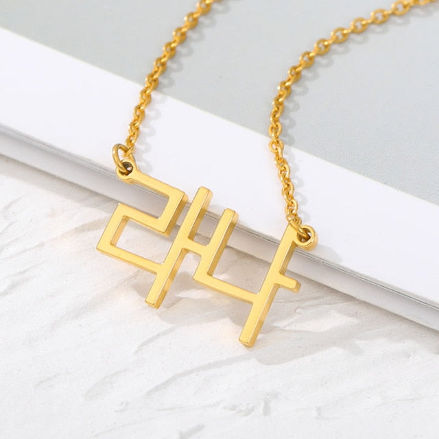Custom Japanese Katakana Name Necklace Personalized Korean Hebrew Arabic Hindi Pendant Necklace Any Language Can Be Made - NATASHAHS