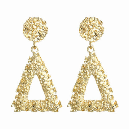 Natashahs Vintage Earrings Large for Women Statement Earrings Geometric Gold Metal Pendant Earrings Trend Fashion Jewelry - NATASHAHS