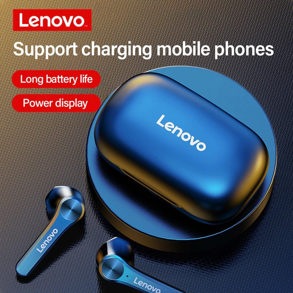Écouteurs sans fil Lenovo QT81 TWS d'origine, oreillettes stéréo de sport étanches avec microphone, oreillettes Bluetooth
