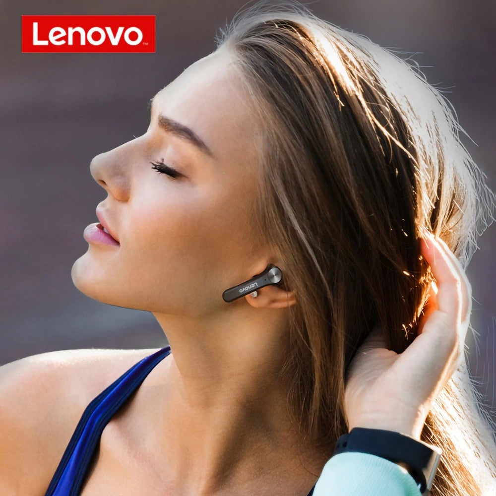 Écouteurs sans fil Lenovo QT81 TWS d'origine, oreillettes stéréo de sport étanches avec microphone, oreillettes Bluetooth