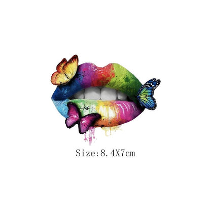 Print Lips Patches For Clothes Heat Transfer Thermal Stickers DIY Washable T-Shirts Iron On Transfer  Girls Lips Patches - NATASHAHS