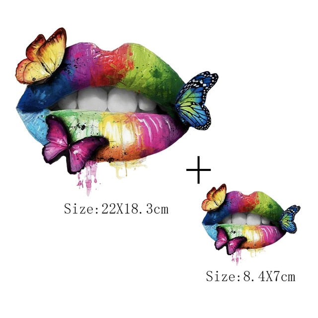 Print Lips Patches For Clothes Heat Transfer Thermal Stickers DIY Washable T-Shirts Iron On Transfer  Girls Lips Patches - NATASHAHS