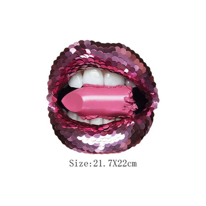Print Lips Patches For Clothes Heat Transfer Thermal Stickers DIY Washable T-Shirts Iron On Transfer  Girls Lips Patches - NATASHAHS