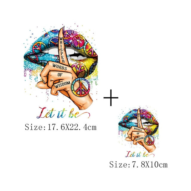 Print Lips Patches For Clothes Heat Transfer Thermal Stickers DIY Washable T-Shirts Iron On Transfer  Girls Lips Patches - NATASHAHS