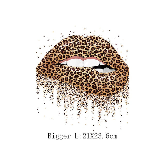Print Lips Patches For Clothes Heat Transfer Thermal Stickers DIY Washable T-Shirts Iron On Transfer  Girls Lips Patches - NATASHAHS