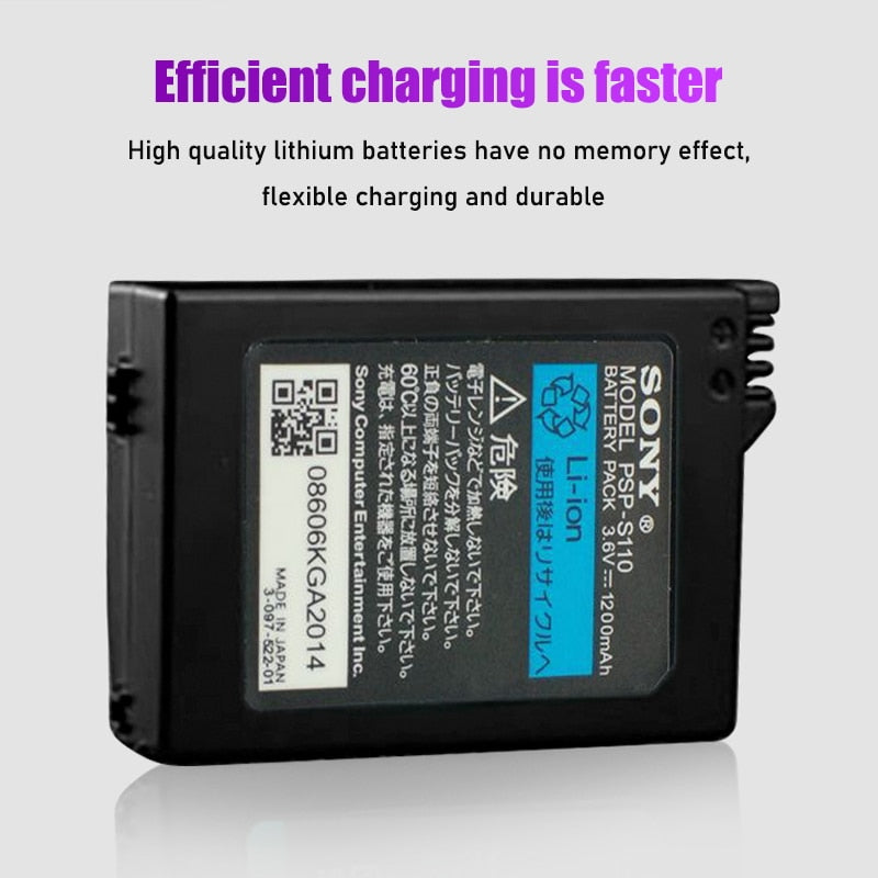1 قطعة 3.6 فولت 1200 مللي أمبير بطارية ليثيوم أيون قابلة لإعادة الشحن لوحدة تحكم سوني PSP 2000/3000 PSP-S110 بطاريات بديلة