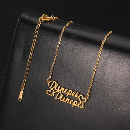 Custom Name Necklace Personalized Steel Color Stainless Steel Necklaces For Women Man Customized Jewelry - NATASHAHS