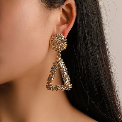 Natashahs Vintage Earrings Large for Women Statement Earrings Geometric Gold Metal Pendant Earrings Trend Fashion Jewelry - NATASHAHS