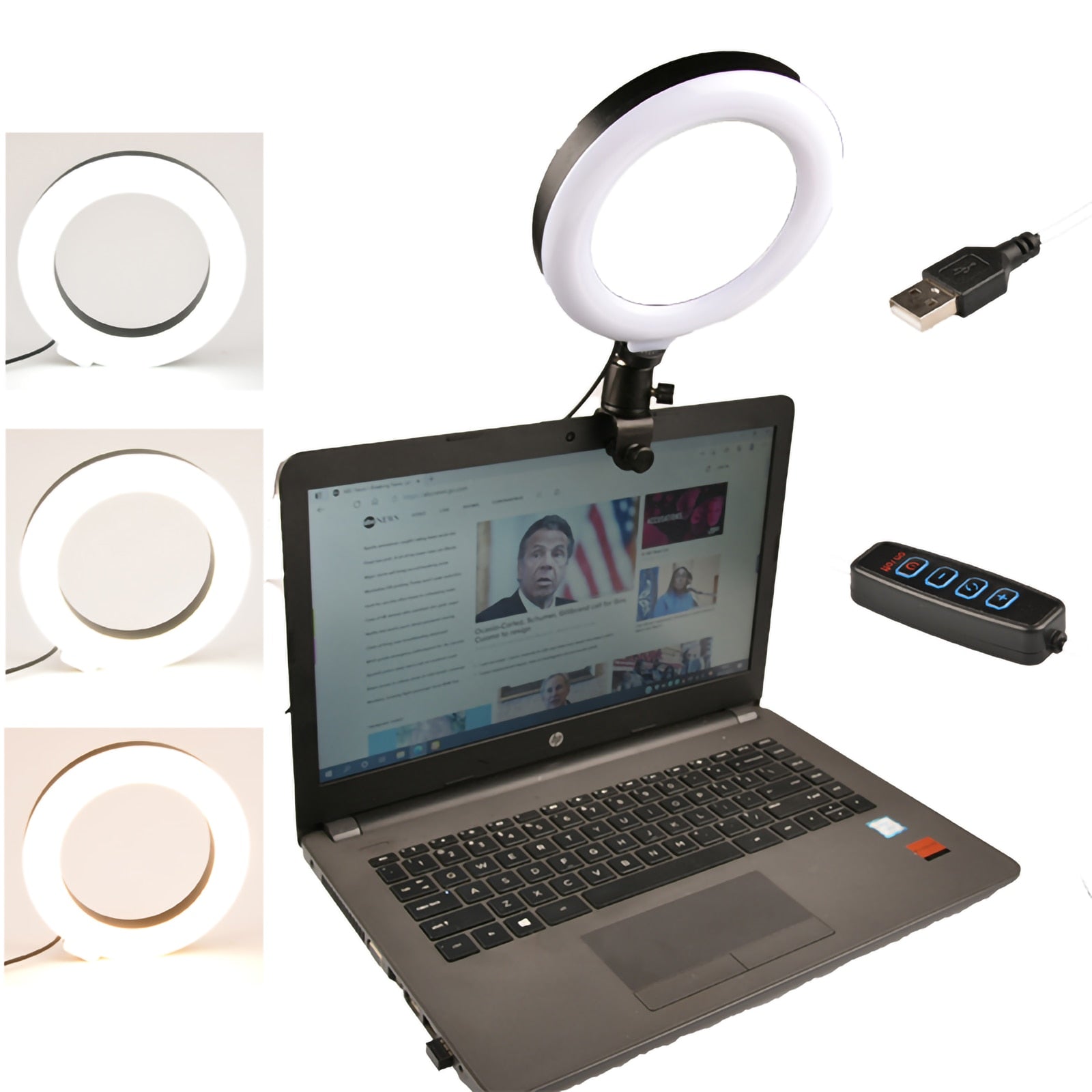 6inch Led Ring Light For Video Conference 10 Light Modes Selfie Ring Light Video Recording To Make TikTok Youtube Ringlight - NATASHAHS