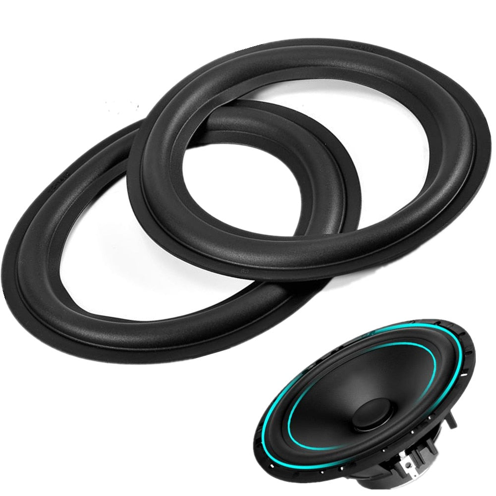 2pcs Speaker Repair Parts 6 Inch Perforated Rubber Edge Surround Durable Replacement Speakers Accessory - NATASHAHS