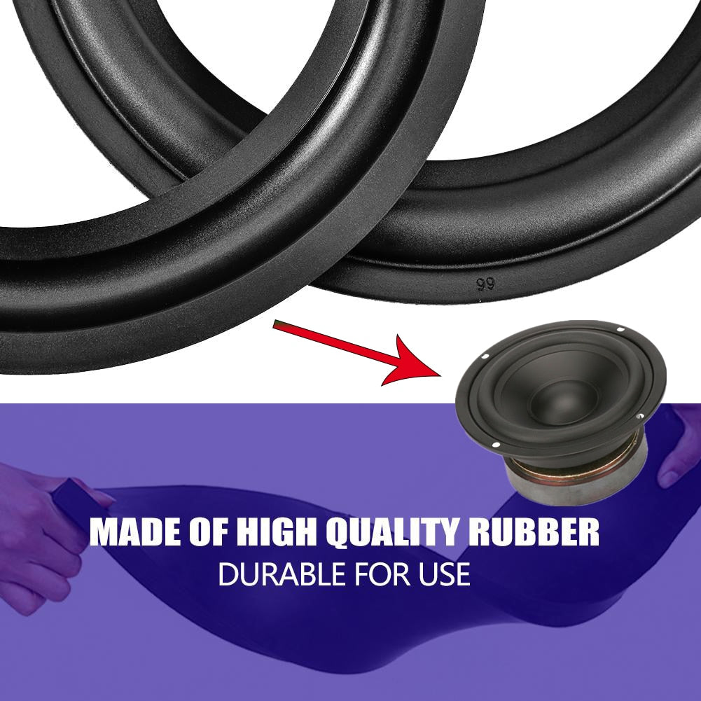 2pcs Speaker Repair Parts 6 Inch Perforated Rubber Edge Surround Durable Replacement Speakers Accessory - NATASHAHS