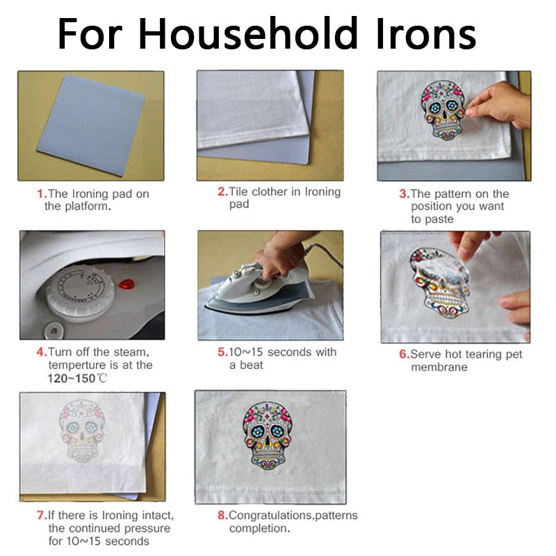 Biker Patch Iron-on Transfers for Clothing Thermoadhesive Patches on Clothes DIY Skull Stickers Motorcycle Applique Stripes Punk - NATASHAHS