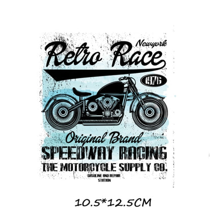 Iron-on Transfers for Clothing Thermoadhesive Patches on Clothes Stickers Diy Skull Patch Biker Flex Fusible Transfer Stripe - NATASHAHS