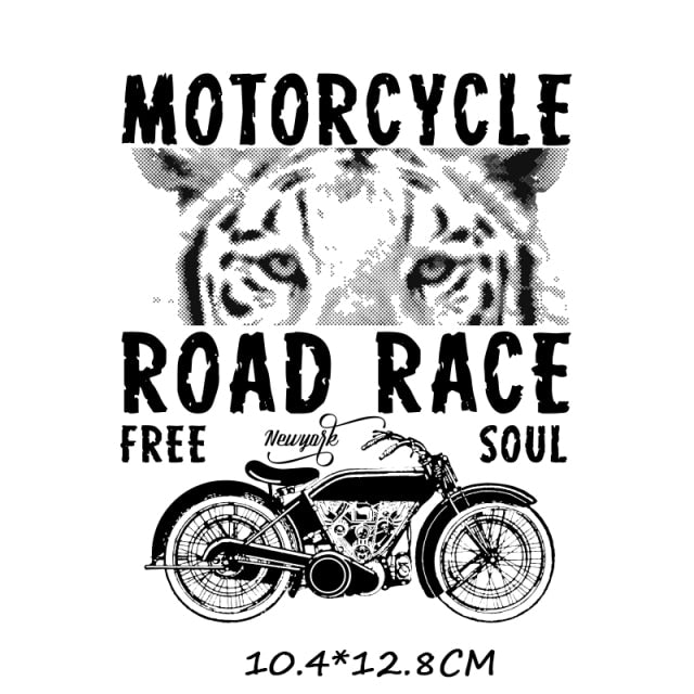 Iron-on Transfers for Clothing Thermoadhesive Patches on Clothes Stickers Diy Skull Patch Biker Flex Fusible Transfer Stripe - NATASHAHS