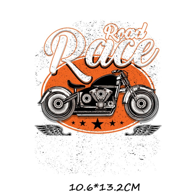 Iron-on Transfers for Clothing Thermoadhesive Patches on Clothes Stickers Diy Skull Patch Biker Flex Fusible Transfer Stripe - NATASHAHS