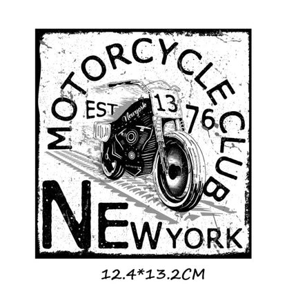 Iron-on Transfers for Clothing Thermoadhesive Patches on Clothes Stickers Diy Skull Patch Biker Flex Fusible Transfer Stripe - NATASHAHS