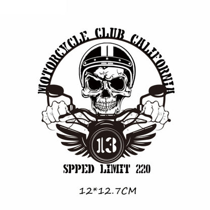 Iron-on Transfers for Clothing Thermoadhesive Patches on Clothes Stickers Diy Skull Patch Biker Flex Fusible Transfer Stripe - NATASHAHS