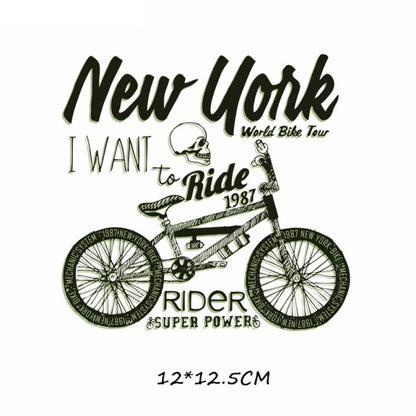 Iron-on Transfers for Clothing Thermoadhesive Patches on Clothes Stickers Diy Skull Patch Biker Flex Fusible Transfer Stripe - NATASHAHS