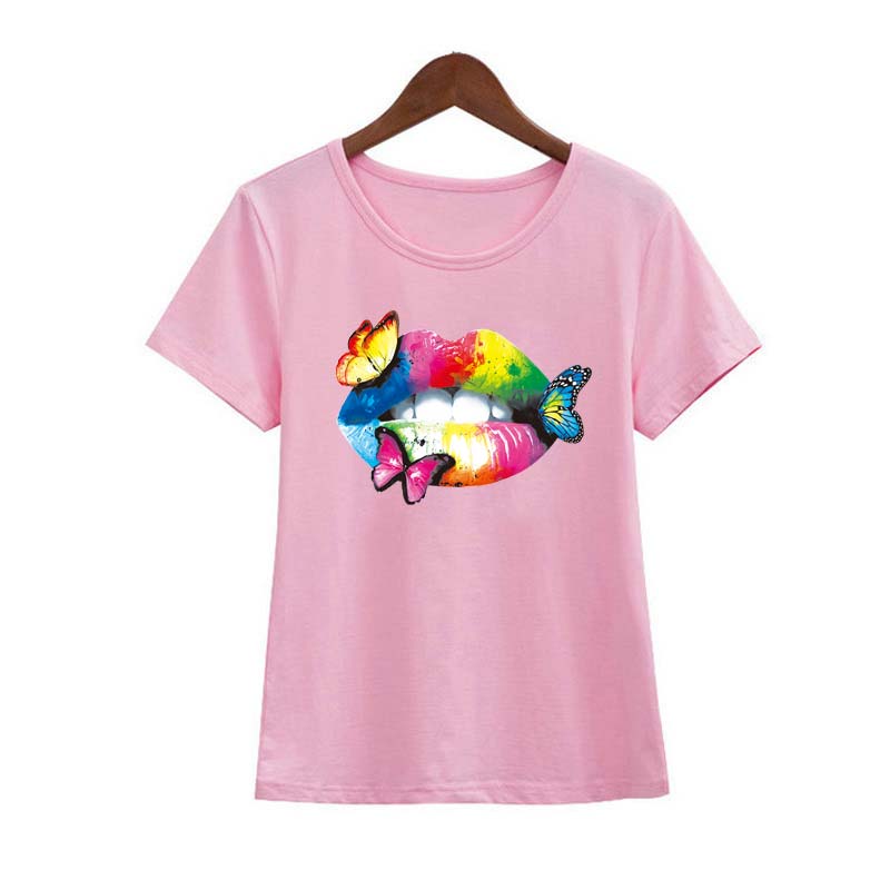 Butterfly Lips Thermal Patches Heat Stickers Thermal Press Hoodies Tops A-Level Washable Vinyl DIY Heat Transfer Girl T-Shirt - NATASHAHS