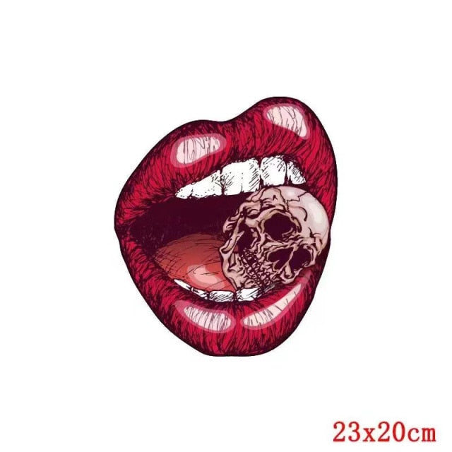 Multicolor Lips Patches For Clothes Heat Transfer Thermal Stickers DIY Washable T-Shirts Iron On Transfer Girls Lips Patch - NATASHAHS