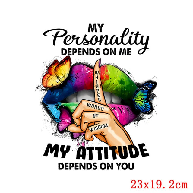 Multicolor Lips Patches For Clothes Heat Transfer Thermal Stickers DIY Washable T-Shirts Iron On Transfer Girls Lips Patch - NATASHAHS