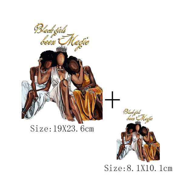 Black Girl Been Magic Stickers On Clothing Heat Transfer Patches On Jacket DIY Women T-Shirt  Fashion Girl Appliqued Decoration - NATASHAHS
