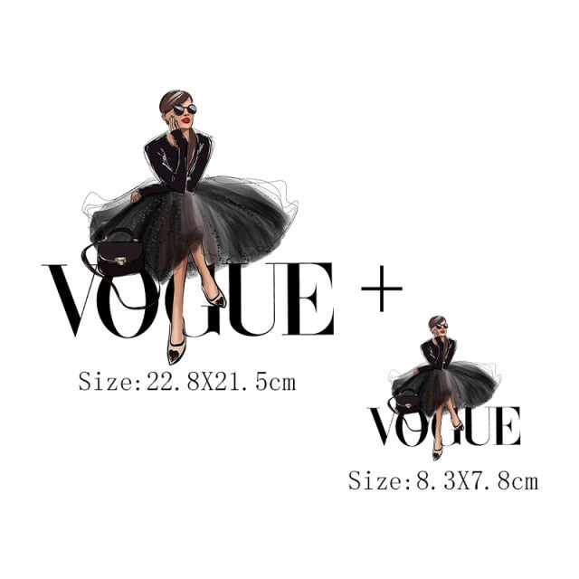 Fashion Lady Thermo Transfer Sticker On Clothes Russian Girl Iron On Patches For T-Shirt Jacket DIY Washable Heat Transfer Patch - NATASHAHS