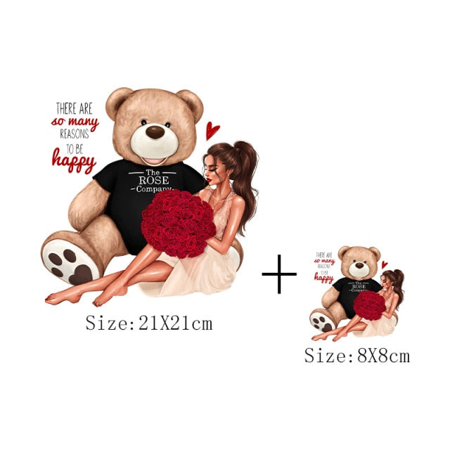 Fashion Lady Thermo Transfer Sticker On Clothes Russian Girl Iron On Patches For T-Shirt Jacket DIY Washable Heat Transfer Patch - NATASHAHS