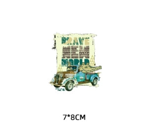 Cool  Motorcycle Iron on Heat Transfers Fashion Letter  Stripe on Clothes Iron Patch Summer Style Ironing Sticker - NATASHAHS