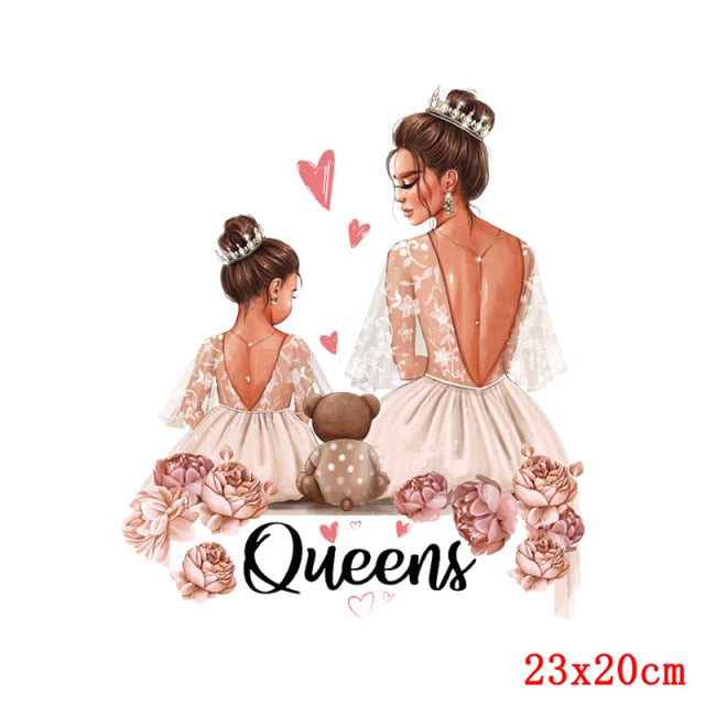 Fashion Patches For Clothing Girls DIY Heat Transfer Mom Baby Iron On Transfer Thermal Stickers For Womens Kids Clothes Patch - NATASHAHS