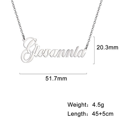 Custom Name Necklace Personalized Steel Color Stainless Steel Necklaces For Women Man Customized Jewelry - NATASHAHS
