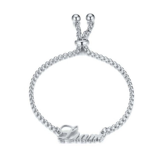 100% 925 Sterling Silver and Stainless Steel Bracelets Custom Any Name Bracelet For Women Friends Lovers Jewelry - NATASHAHS