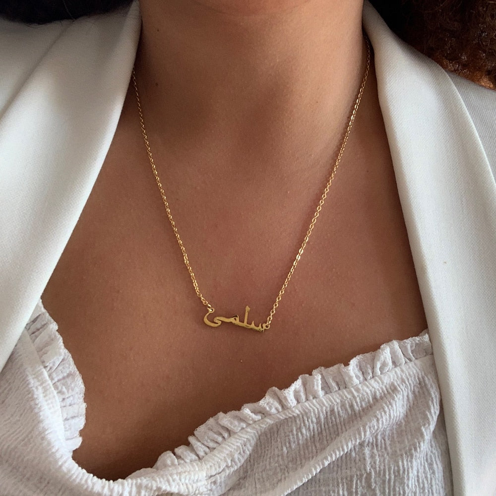 Personalized Arabic Name Custom Necklaces For Women Men Gold Silver Chain Lovers - NATASHAHS