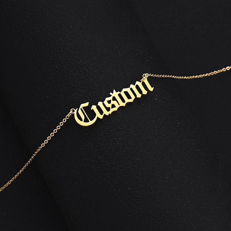Personalized Stainless Steel Name Custom Necklaces For Women Men Gold Silver Chain Lover