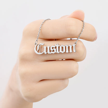 Personalized Stainless Steel Name Custom Necklaces For Women Men Gold Silver Chain Lover