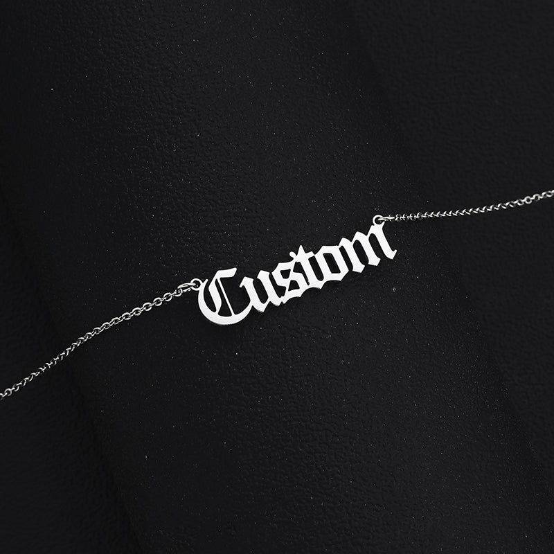 Personalized Stainless Steel Name Custom Necklaces For Women Men Gold Silver Chain Lover