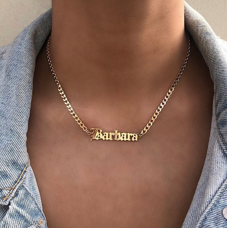 Personalized single Name Necklace with a underlined heart For Women Men Gold Silver Chain Lovers - NATASHAHS